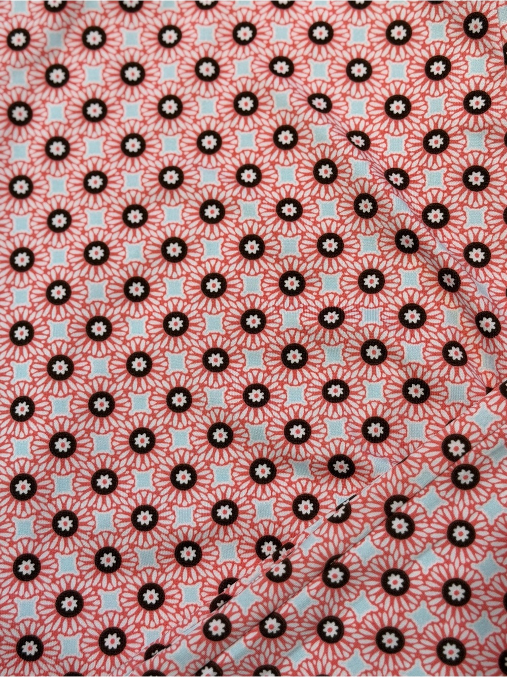 Lands End Women's 2-Piece Pajama Set Coral Pink Geometric Floral Size Small - Picture 6 of 8